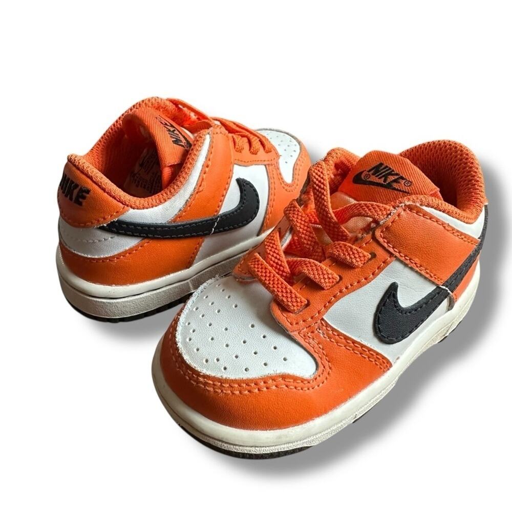 Nike Dunk Low Toddler Sneakers “Halloween 2022” Black Orange White Sz 5